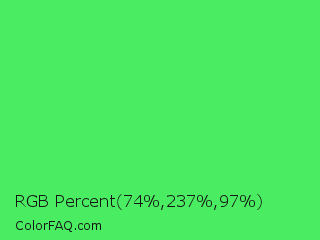 RGB Percent 29%,93%,38% Color Image