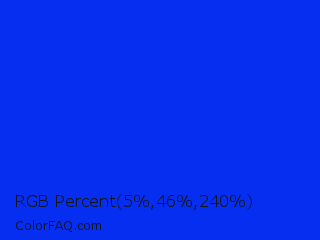 RGB Percent 2%,18%,94% Color Image