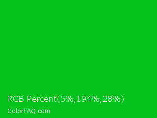 RGB Percent 2%,76%,11% Color Image