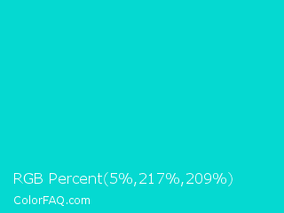 RGB Percent 2%,85%,82% Color Image
