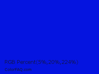 RGB Percent 2%,8%,88% Color Image
