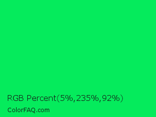 RGB Percent 2%,92%,36% Color Image