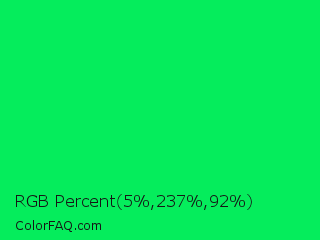 RGB Percent 2%,93%,36% Color Image