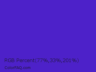 RGB Percent 30%,13%,79% Color Image