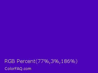 RGB Percent 30%,1%,73% Color Image