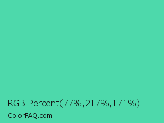 RGB Percent 30%,85%,67% Color Image