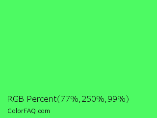 RGB Percent 30%,98%,39% Color Image