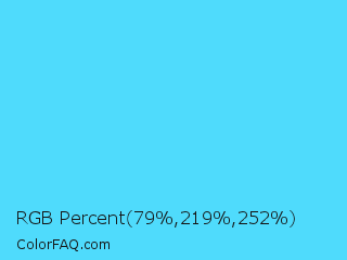 RGB Percent 31%,86%,99% Color Image