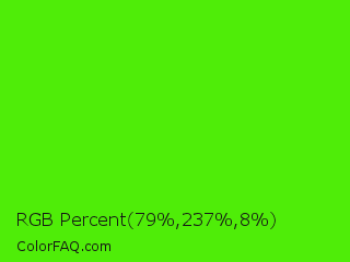 RGB Percent 31%,93%,3% Color Image
