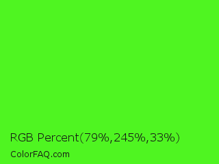 RGB Percent 31%,96%,13% Color Image