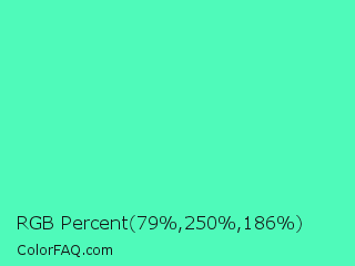 RGB Percent 31%,98%,73% Color Image