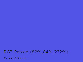 RGB Percent 32%,33%,91% Color Image