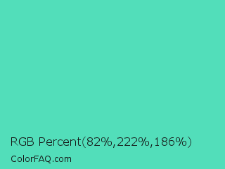 RGB Percent 32%,87%,73% Color Image