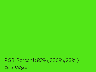 RGB Percent 32%,90%,9% Color Image