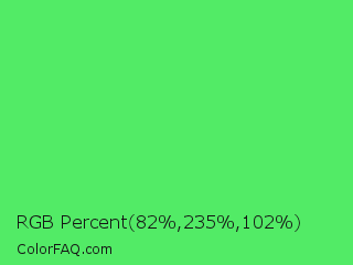 RGB Percent 32%,92%,40% Color Image