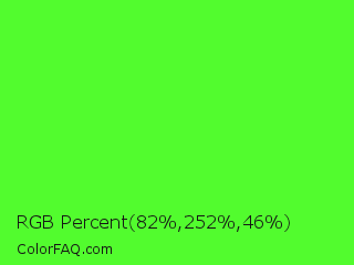 RGB Percent 32%,99%,18% Color Image