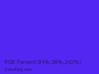 RGB Percent 33%,15%,95% Color Image