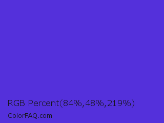 RGB Percent 33%,19%,86% Color Image