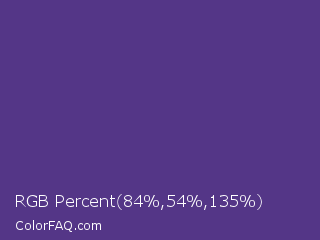 RGB Percent 33%,21%,53% Color Image