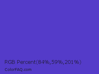 RGB Percent 33%,23%,79% Color Image