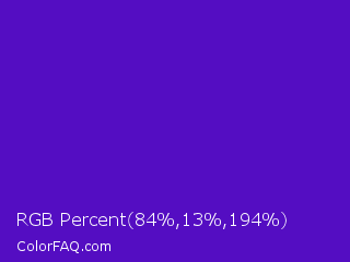 RGB Percent 33%,5%,76% Color Image