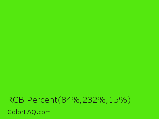RGB Percent 33%,91%,6% Color Image