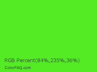 RGB Percent 33%,92%,14% Color Image