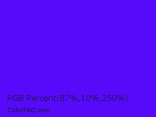 RGB Percent 34%,4%,98% Color Image
