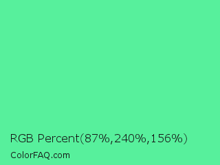RGB Percent 34%,94%,61% Color Image