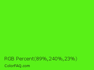 RGB Percent 35%,94%,9% Color Image
