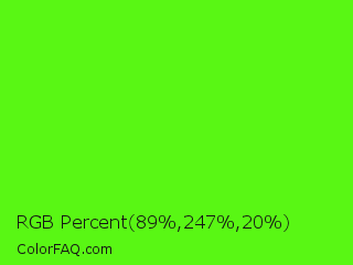 RGB Percent 35%,97%,8% Color Image