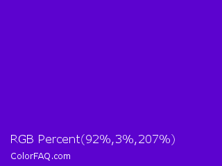 RGB Percent 36%,1%,81% Color Image