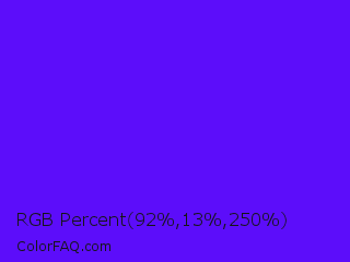 RGB Percent 36%,5%,98% Color Image