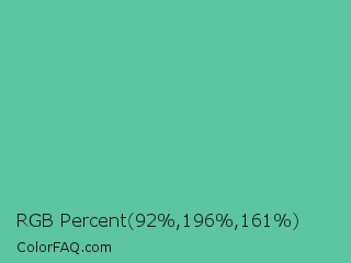 RGB Percent 36%,77%,63% Color Image