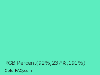 RGB Percent 36%,93%,75% Color Image