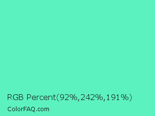 RGB Percent 36%,95%,75% Color Image