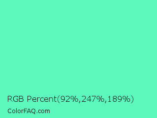 RGB Percent 36%,97%,74% Color Image