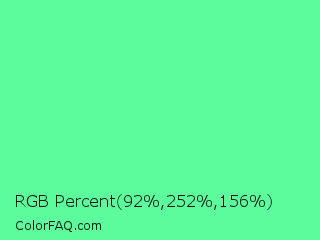 RGB Percent 36%,99%,61% Color Image