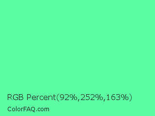 RGB Percent 36%,99%,64% Color Image
