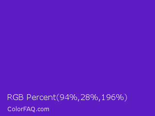 RGB Percent 37%,11%,77% Color Image