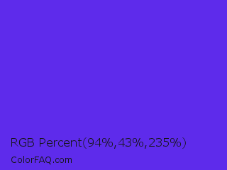 RGB Percent 37%,17%,92% Color Image
