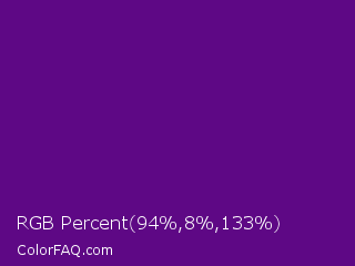 RGB Percent 37%,3%,52% Color Image