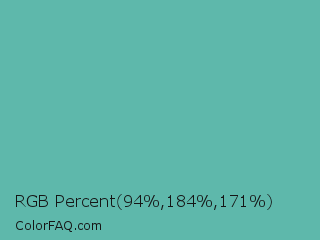 RGB Percent 37%,72%,67% Color Image