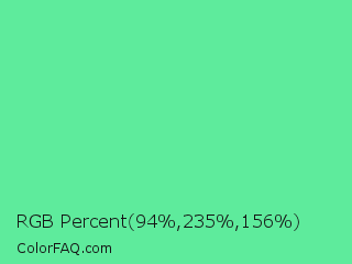RGB Percent 37%,92%,61% Color Image