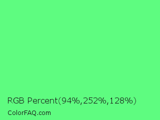 RGB Percent 37%,99%,50% Color Image
