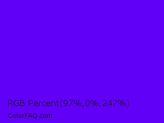 RGB Percent 38%,0%,97% Color Image
