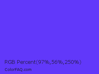 RGB Percent 38%,22%,98% Color Image