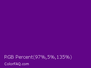 RGB Percent 38%,2%,53% Color Image
