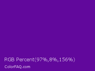 RGB Percent 38%,3%,61% Color Image
