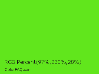 RGB Percent 38%,90%,11% Color Image